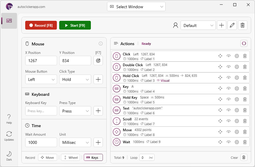 Auto Clicker App - Main Interface